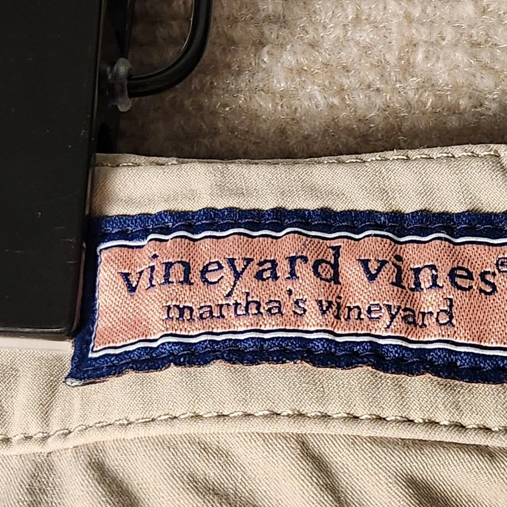 Vineyard Vines On The Go Pants Men 38x32 Khaki Tan Performance Chino Five Pocket